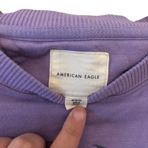 American Eagle Lilac Purple Logo Crewneck Sweatshirt Medium - Picture 2 of 7